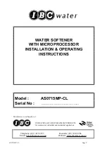 Preview for 1 page of IBC Water AS0715MP-CL Installation & Operating Instructions Manual