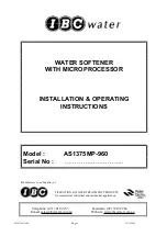 Preview for 1 page of IBC Water AS1375MP-960 Installation & Operating Instructions Manual