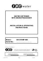 IBC Water AS1375MP-960 Installation & Operating Instructions Manual preview