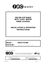 IBC Water AST0715-940 Installation & Operating Instructions Manual preview