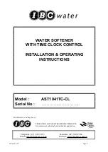 Предварительный просмотр 1 страницы IBC Water AST1041TC-CL Installation & Operating Instructions Manual