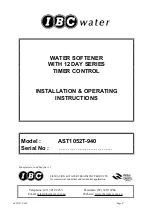 Preview for 1 page of IBC Water AST1052T-940 Installation & Operating Instructions Manual