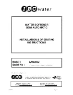 IBC Water SAS0922 Installation And Operating Instructions Manual preview