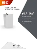 Preview for 1 page of IBC AHU 800 Installation & Operating Manual