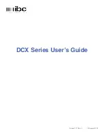 IBC DCX Series User Manual preview