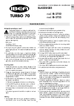 Preview for 20 page of IBEA TURBO 70 IB-2750 User And Maintenance Manual