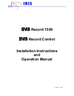 ibis SiViB Record 1500 Installation Instructions And Operation Manual предпросмотр