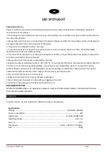 Preview for 2 page of Ibiza LEDSPOT5-WH User Manual