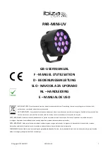 Ibiza PAR-MINI-UV User Manual предпросмотр