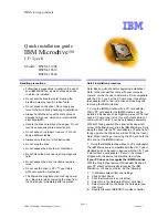 Предварительный просмотр 1 страницы IBM 1 GB Microdrive Storage Card Quick Installation Manual