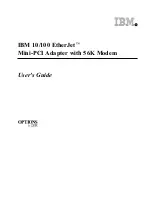 Предварительный просмотр 1 страницы IBM 10/100 Ethernet Mini-PCI Adapter User Manual