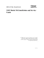 Preview for 1 page of IBM 2109 - SAN Fibre Channel Switch Model S16 Service Manual