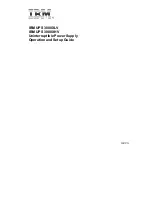 Preview for 1 page of IBM 3000XLV Operation And Setup Manual