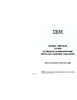 Preview for 1 page of IBM -3460 Installation And Operating Manual