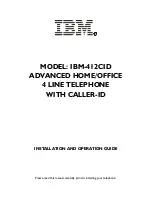 IBM 4 LINE TELEPHONE WITH CALLER ID -412CID Installation And Operation Manual preview