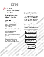 IBM BladeCenter HS20 Type 8843 Installation And User Manual preview