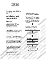 IBM BladeCenter HS20 Installation And User Manual preview