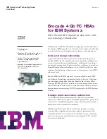 IBM BROCADE 4 GB FC HBAS Datasheet preview