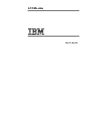 Preview for 1 page of IBM Computer Monitor User Manual