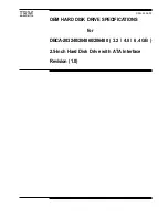 Предварительный просмотр 1 страницы IBM DBCA-204860 - Travelstar 4.8 GB Hard Drive Specifications