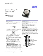 Предварительный просмотр 1 страницы IBM DCAS-32160 - Ultrastar 2.1 GB Hard Drive Quick Installation Manual