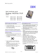 IBM Deskstar 34GXP Quick Installation Manual preview