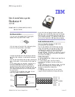 Предварительный просмотр 1 страницы IBM Deskstar Deskstar 4 Quick Installation Manual