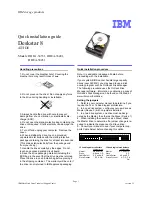 Предварительный просмотр 1 страницы IBM Deskstar Deskstar 8 Quick Installation Manual