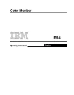 Preview for 1 page of IBM E54 Operating Instructions Manual