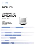 Предварительный просмотр 1 страницы IBM E74 Service Manual