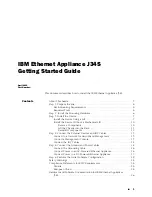 Preview for 1 page of IBM Ethernet Appliance J34S Getting Started Manual