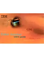 Preview for 1 page of IBM G94 User Manual