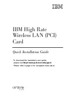 IBM HighRate WirelessLAN(PCI) Card Quick Installation Manual preview