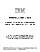 IBM IBM-3455 Installation And Operating Manual preview