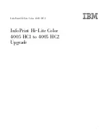 IBM INFOPRINT HI-LITE COLOR 4005-HC2 Upgrade Manual preview