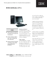 Preview for 1 page of IBM IntelliStation Z Pro Specifications