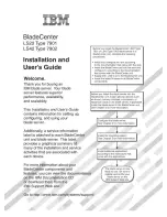 IBM LS42 - BladeCenter - 7902 Installation And User Manual preview