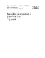 IBM NetVista X40 Navodila Za Uporabnike Manual preview