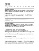 Preview for 1 page of IBM Optical 3-Button Travel Wheel Mouse 800 DPI - PS/2 and USB User Manual