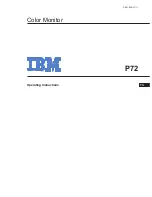 Preview for 1 page of IBM P72 Operating Instructions Manual