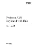 IBM Preferred USB Keyboard with Hub User Manual preview