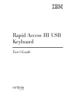 IBM Rapid Access III USB Keyboard User Manual preview