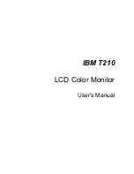 IBM T210 User Manual preview