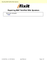 Preview for 1 page of IBM ThinkPad 560Z Service Manual