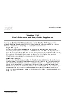 Preview for 1 page of IBM ThinkPad 770Z Supplementary Manual