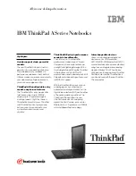 Preview for 1 page of IBM THINKPAD A20M Specifications