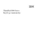 Preview for 1 page of IBM ThinkPad R40e Käyttö Ja Vianmääritys