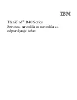 IBM ThinkPad R40e Servisna Navodila In Navodila Za Odpravljanje Težav preview