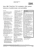 Preview for 1 page of IBM THINKPAD T43 - Manual