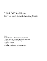 Preview for 1 page of IBM ThinkPad Z61 Supplementary Manual